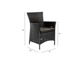 Tool WICKER-1 61x58xH86cm, tumepruun, terasraam, plastikpunutis