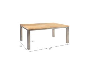 Laud NAUTICA 200/300x100xH76cm, tiikpuu