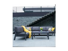 Aiamööblikomplekt TOMSON laud ja nurgadiivan, hall