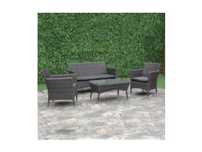 Aiamööblikomplekt WATERS laud, diivan ja 2 tooli, hall