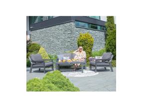 Aiamööblikomplekt TOMSON laud, diivan ja 2 tooli, hall