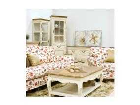 Vitriinkapp SAMIRA 60x35xH195,5cm, antiikvalge/naturaalne