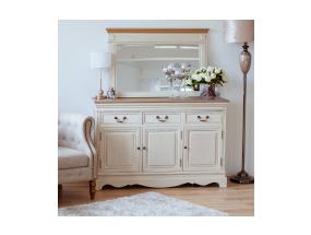 Kummut SAMIRA 131,5x43xH87cm, antiikvalge/naturaalne