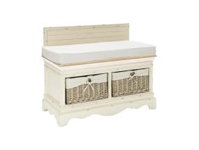 Esikupink SAMIRA korvsahtlitega 90x42x70,5cm, antiikvalge