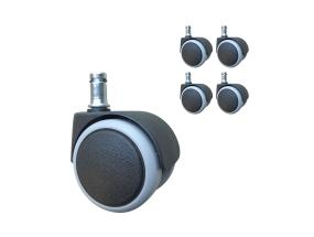 Toolirattad, 5tk komplektis, D50mm, piduriga, tihvt: 11mm, universaalne