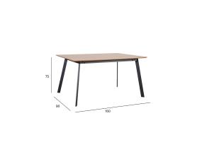 Söögilaud HELENA 160x90xH75cm, tamm