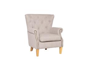 Tugitool HOLMES beeþ, 78x80xH86cm, 57,7% polüester, 25,7% viskoos, 16,6% linane kangas, puit