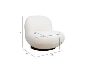 Tugitool PAMELA 80x90xH74cm, valge