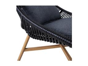 Aiamööblikomplekt HELSINKI diivan, 2 tooli ja 2 lauda, must