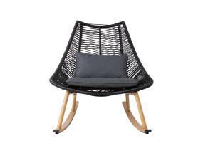 Kiiktool HELSINKI must 84x102xH97cm, alumiiniumraam, plastikust nöörpunutis