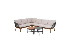 Aiamööblikomplekt TUXEDO nurgadiivan ja 2 lauda