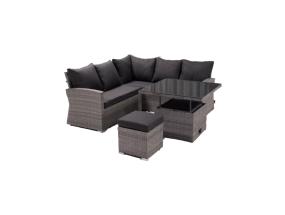 Aiamööblikomplekt SAMUEL laud, nurgadiivan ja tumba