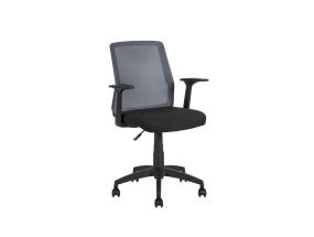 Töötool ALPHA, 60x55xH87,5-95cm, must/hall, polüesterkangas, plastik