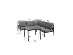 Aiamööblikomplekt ADRIAN laud ja nurgadiivan