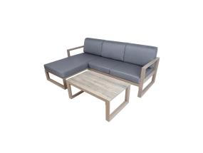 Aiamööblikomplekt POSTA nurgadiivan ja laud, beeþ