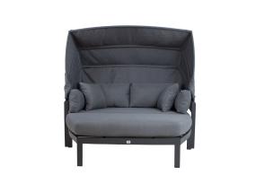 Diivan TOMSON varikatusega, tumehall, 182x82xH72,5cm, alumiinium