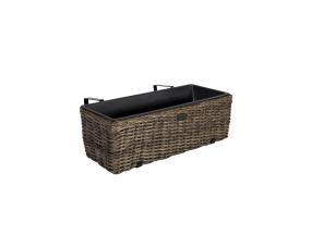 Rõdu lillekast WICKER 60x19xH18cm, tumepruun