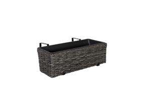 Rõdu lillekast WICKER 60x19xH18cm, hall, metallraam, plastikpunutis