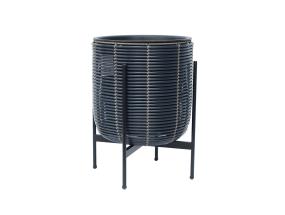 Lillepott WICKER alusega 38x38xH49cm, must/pruun