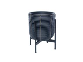 Lillepott WICKER alusega 30x30xH38cm, must/pruun