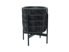 Lillepott WICKER alusega 38x38xH49cm, must