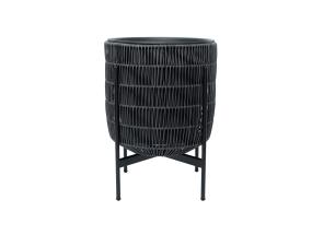 Lillepott WICKER alusega 30x30xH38cm, must