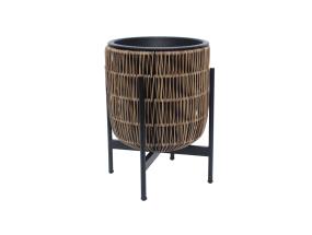 Lillepott WICKER alusega 30x30xH38cm, helepruun