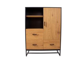 Kummut AMSTERDAM 100x40xH140cm, tamm/must