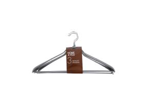 Riidepuud 3tk/komplektis, metall, hall PVC