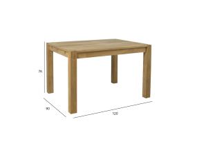 Söögilaud CHICAGO NEW 120x90xH76cm, tammespooniga MDF, puit, õlitatud