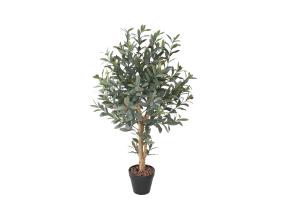 Kunstpuu OLIVE, H90cm, 2 tüvega, must pott