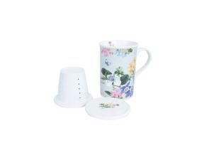 Kruus MIA FLORA H10,5cm 300ml sõelaga kinkekarbis