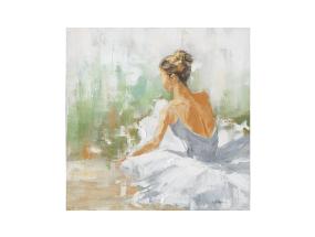 Õlimaal 80x80cm, tantsija valges