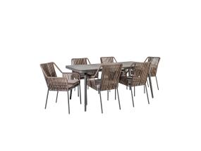 Aiamööblikomplekt ANDROS laud ja 6 tooli