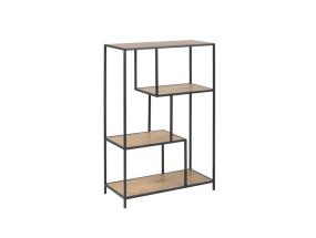 Riiul SEAFORD 77x35xH114cm, metsik tamm, mööbliplaat, metall