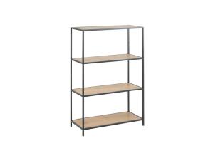 Riiul SEAFORD 77x35xH114cm, tamm, mööbliplaat, metall