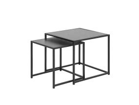 Diivanilauad 2tk SEAFORD, 50x50xH45cm/40x40xH40cm, must