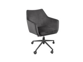 Töötool NORA 58x58xH91cm, tumehall, sametkangas, metall