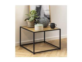 Diivanilaud SEAFORD 60x60xH40cm, lamineeritud kattega mööbliplaat, värvus: tamm, raam: metall, must