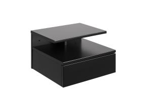 Öökapp ASHLAN 35x32xH22,5cm, riiuli ja sahtliga, seinakinnitusega, materjal: puit, värvus: must, viimistlus: lakitud