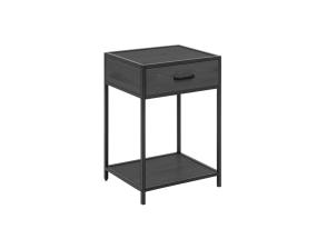 Öökapp SEAFORD 42x35xH63cm, sahtliga, must saare melamiin, raam: must metall