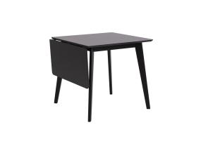 Söögilaud ROXBY, 80/120x80xH76cm, must, pikendatav, lauaplaat: naturaalse tamme spoon, peitsitud, jalad: kummipuu