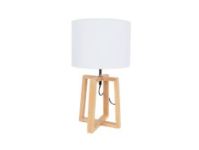 Laualamp WOODEN H44,5cm, kuppel: valge, jalg: naturaalne puit