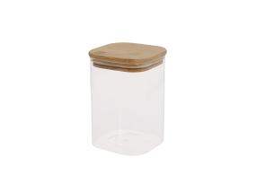 Klaaspurk JAR 10x10xH14cm 1100ml bambusest kaanega