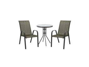 Aiamööblikomplekt DUBLIN laud ja 2 tooli, kuldpruun