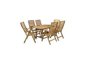 Aiamööblikomplekt FINLAY laud ja 6 käetugedega tooli