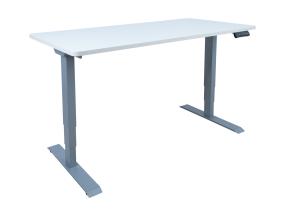 Töölaud ERGO 2-mootoriga 140x70xH60-125cm, valge, melamiinplaat