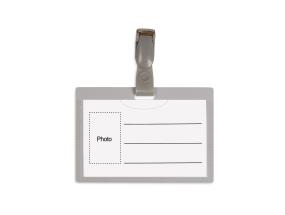 Nimesildihoidja plastikklambriga 54x90mm horisontaalne+klips hall