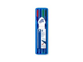 Pastapliiats korgiga STAEDTLER triplus® ball 437 M1,0mm 4 värvi komplekt