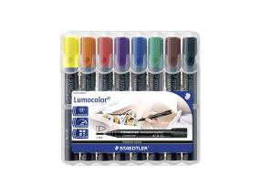 Permanentsete markerite komplekt koonilise otsaga STAEDTLER Lumocolor 352 8 värvi komplekt  KUIVAB KIIRESTI